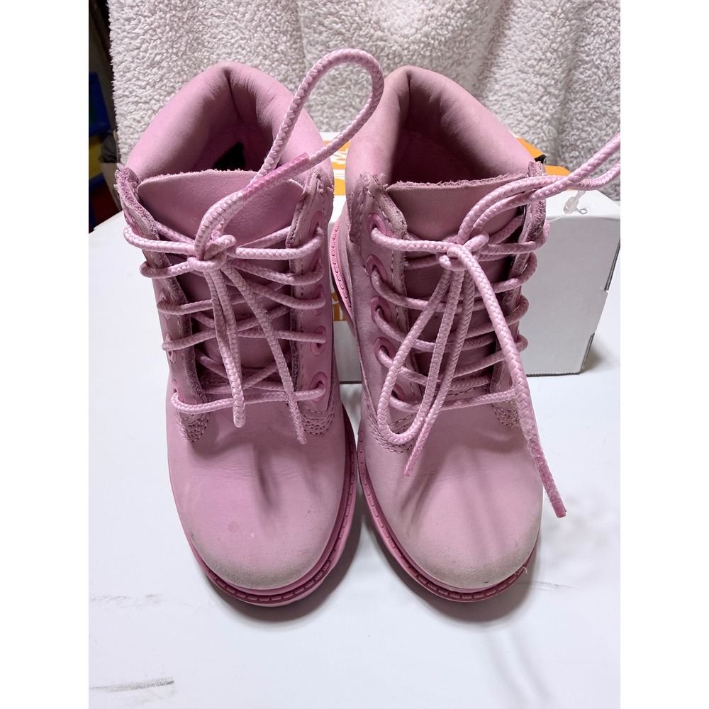 Timberland Premium 6 Inch Waterproof Boot Toddler 8 Light Pink Nubuck 0A6BE6 - Picture 2 of 6